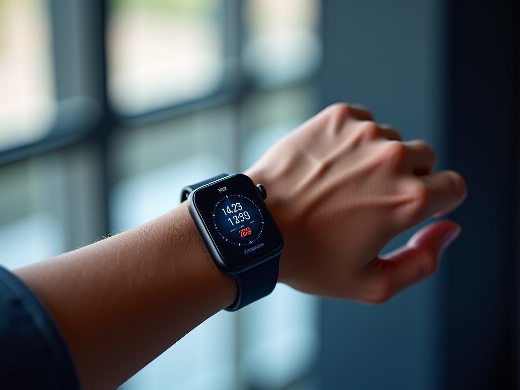 Montre connectée Pérégrine Forme affichant la fréquence cardiaque